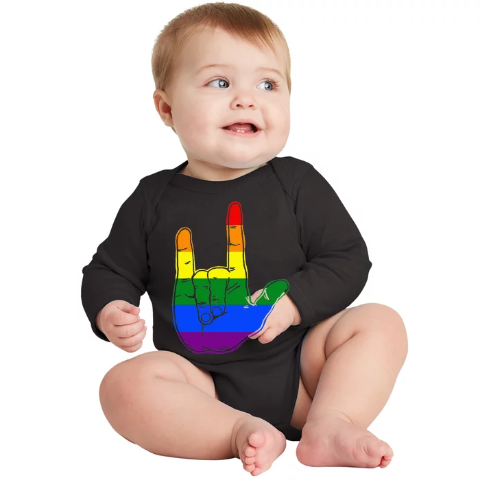 I Love You Sign Language Pride I Love You Baby Long Sleeve Bodysuit