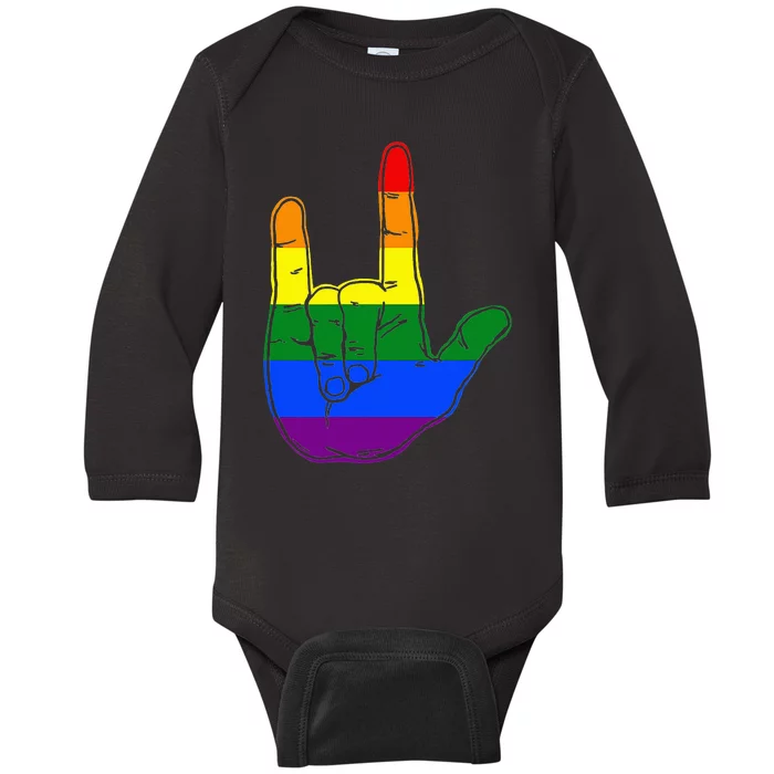 I Love You Sign Language Pride I Love You Baby Long Sleeve Bodysuit