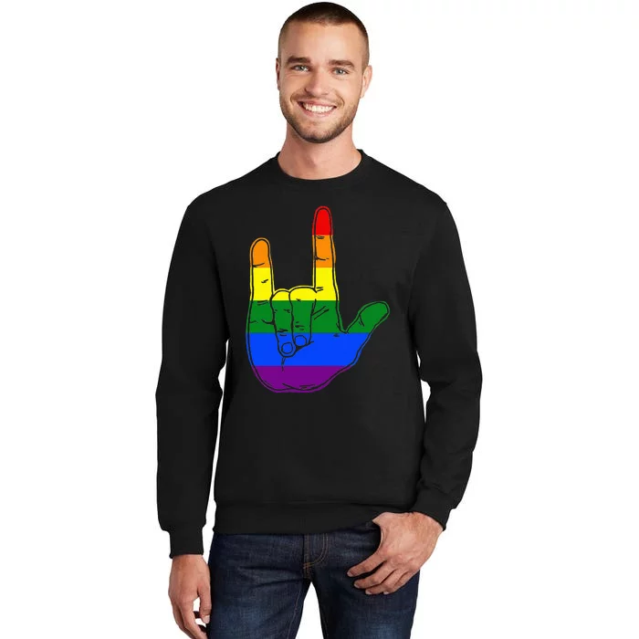 I Love You Sign Language Pride I Love You Tall Sweatshirt