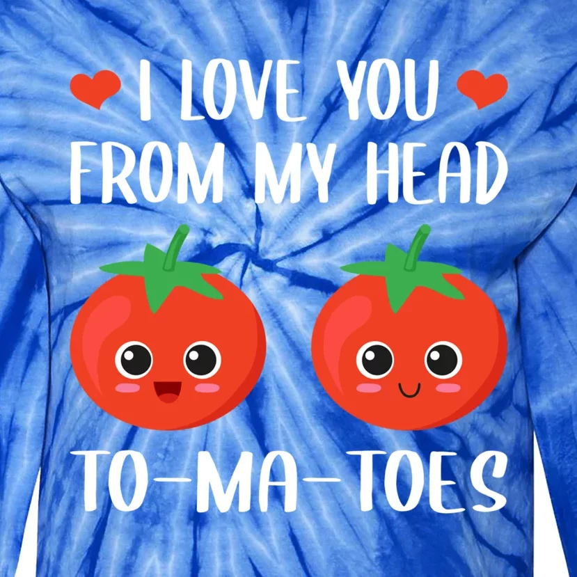 I Love You From My Head Tocute Giftmacute Gifttoes Food Pun Valentine's Day Cool Tie-Dye Long Sleeve Shirt