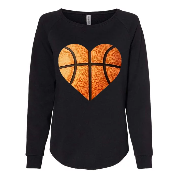 I Love You Basketball Heart Valentine's Day Emoticon Womens California Wash Sweatshirt