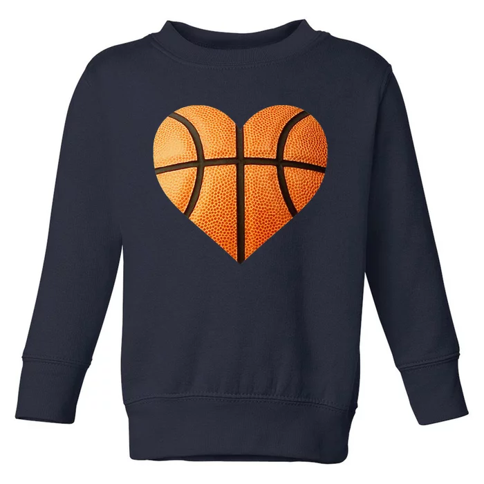 I Love You Basketball Heart Valentine's Day Emoticon Toddler Sweatshirt