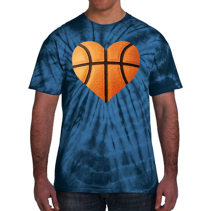 I Love You Basketball Heart Valentine's Day Emoticon Tie-Dye T-Shirt