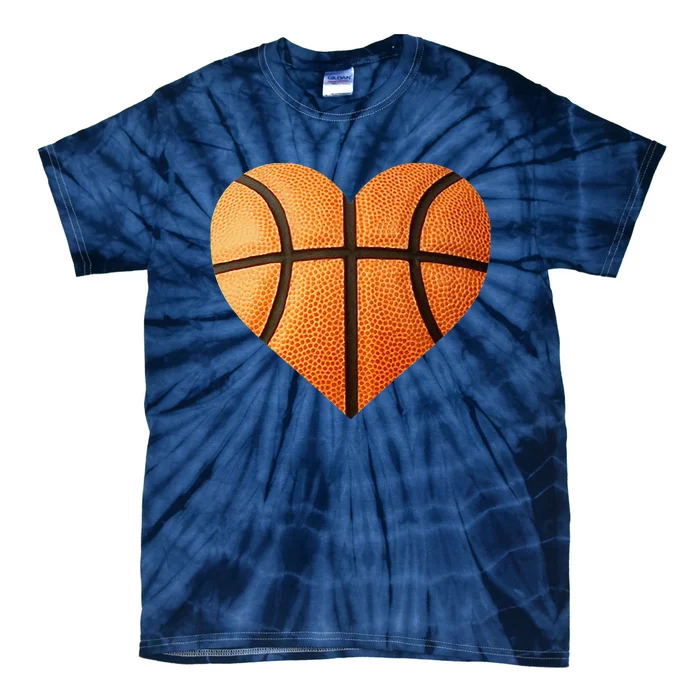 I Love You Basketball Heart Valentine's Day Emoticon Tie-Dye T-Shirt