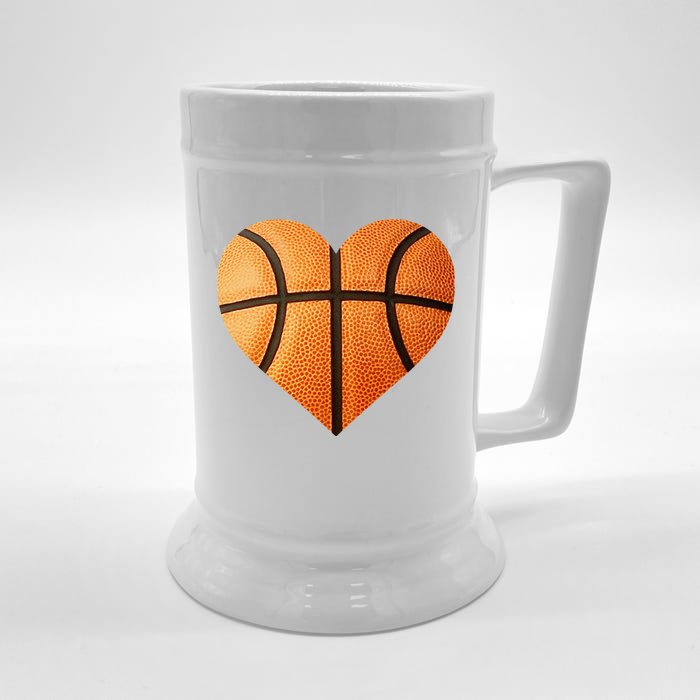 I Love You Basketball Heart Valentine's Day Emoticon Front & Back Beer Stein