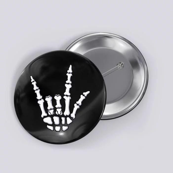 I Love You Sign Language Skeleton Hand ASL Halloween Costume Button