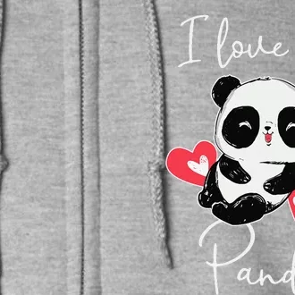 I Love You Panda Cute Valentine's Day Kawaii Panda Gift Full Zip Hoodie