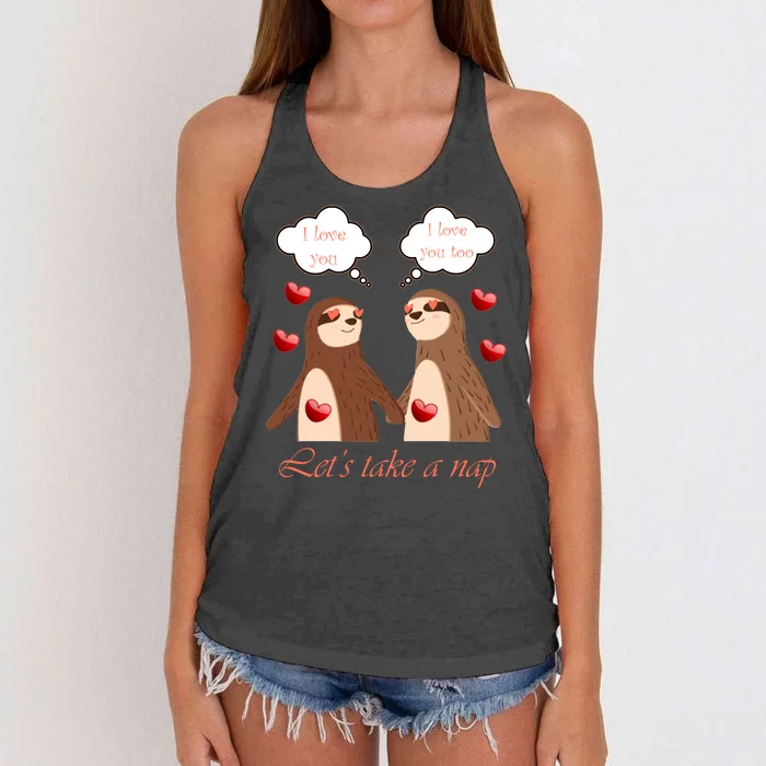 I Love You Let's Take A Nap Women's Knotted Racerback Tank