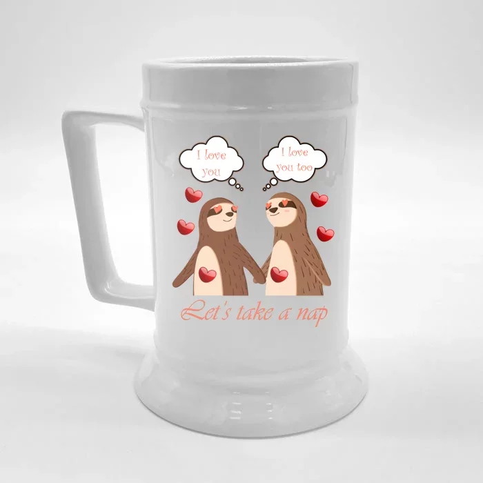 I Love You Let's Take A Nap Front & Back Beer Stein