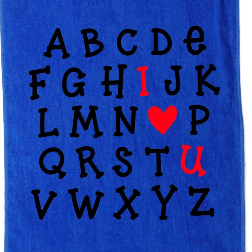 I Love You Abc Alphabet Teacher Valentines Day Heart Funny Gift Platinum Collection Golf Towel