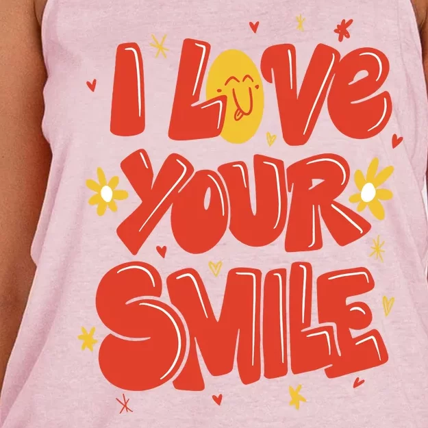 I Love Your Smile Happy Cute Gift Women's Knotted Racerback Tank