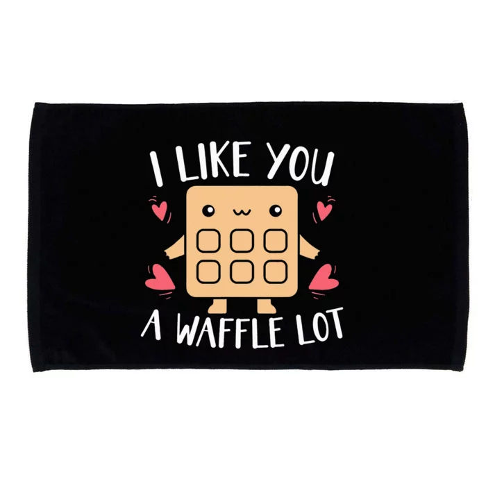 I Like You A Waffle Lot Valentines Day Hearts Day Foodie Microfiber Hand Towel