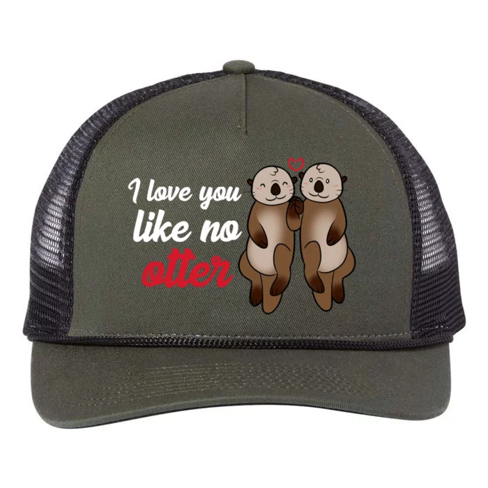 I Love You Like No Otter Cute Gift Retro Rope Trucker Hat Cap