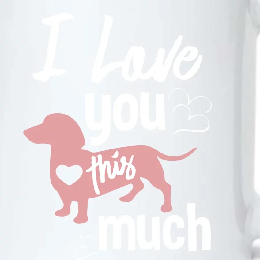 I Love You This Much Dachshund Sausage Wiener Dog Lover Gift Black Color Changing Mug