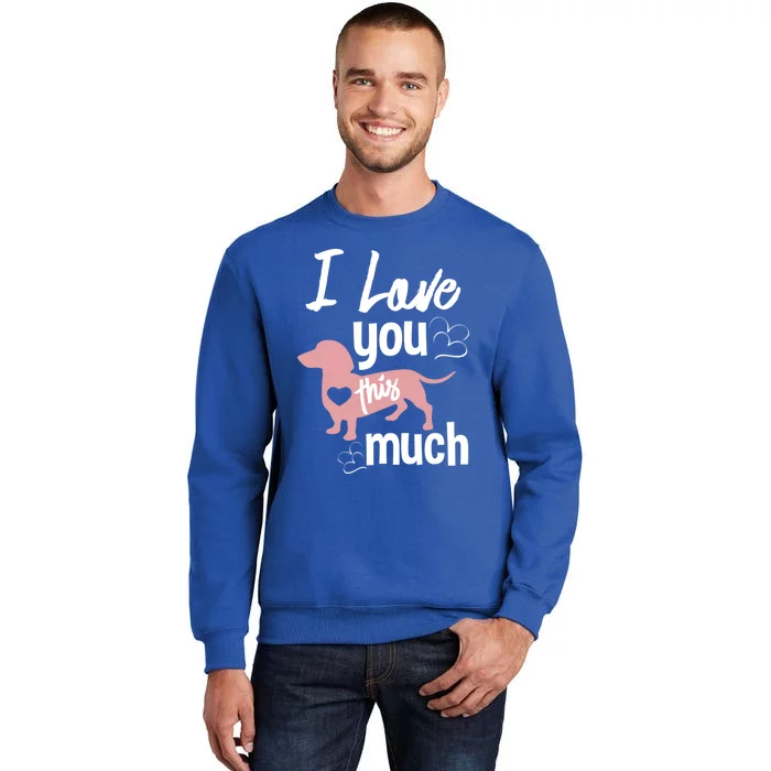 I Love You This Much Dachshund Sausage Wiener Dog Lover Gift Tall Sweatshirt