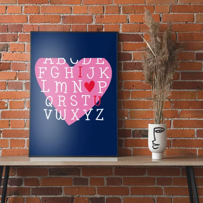 I LOVE YOU Valentines Day Alphabet Teacher Student School Poster