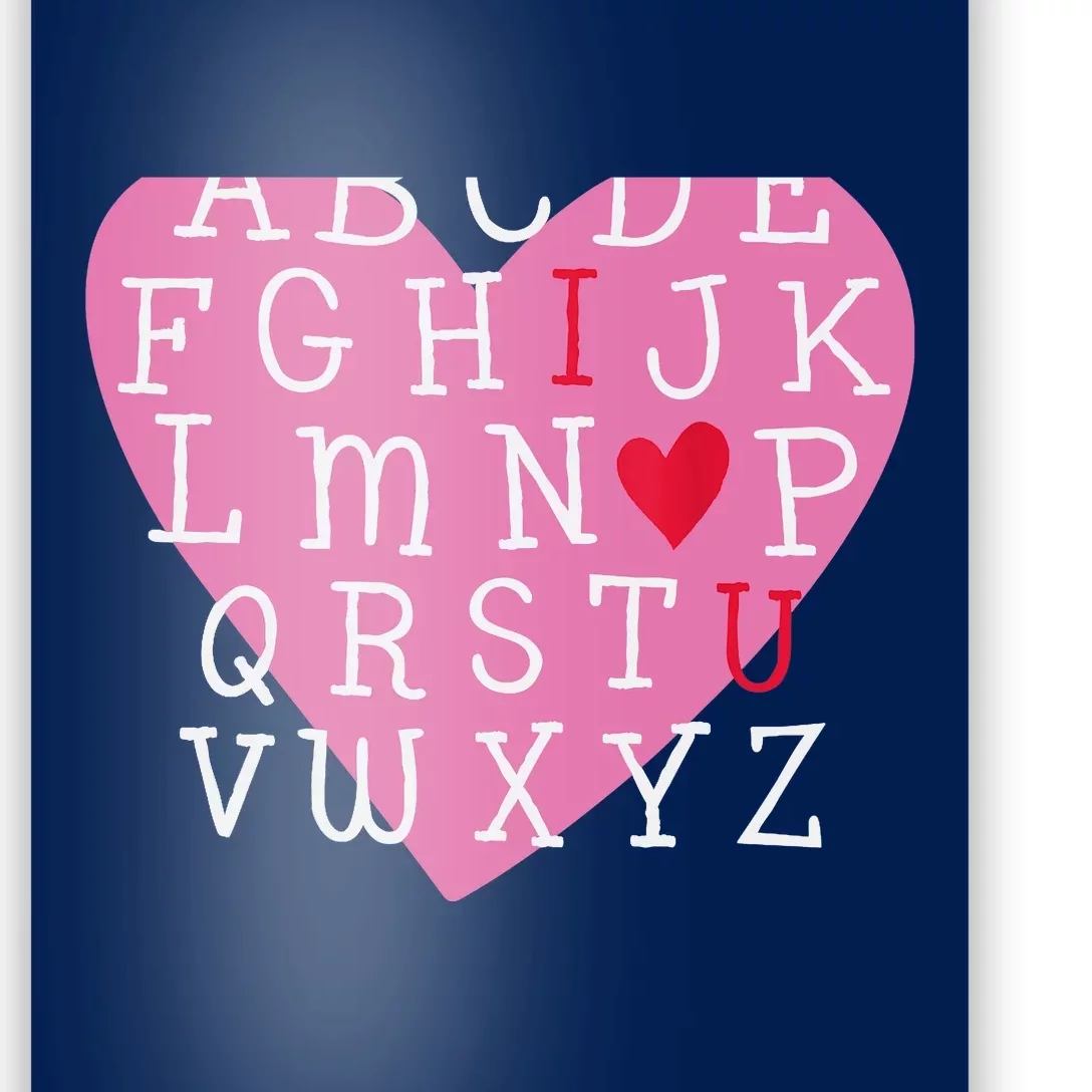 I LOVE YOU Valentines Day Alphabet Teacher Student School Poster