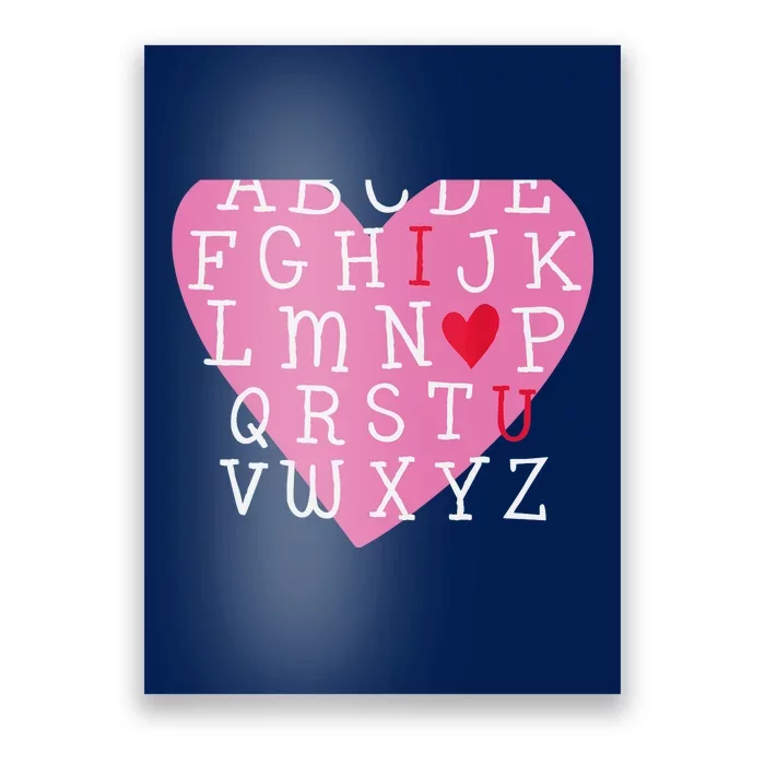 I LOVE YOU Valentines Day Alphabet Teacher Student School Poster