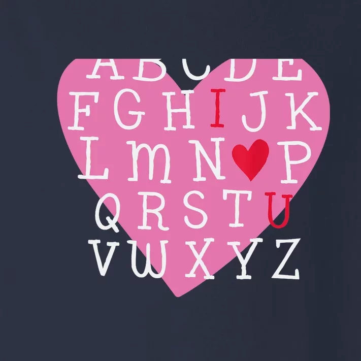 I LOVE YOU Valentines Day Alphabet Teacher Student School Toddler Long Sleeve Shirt