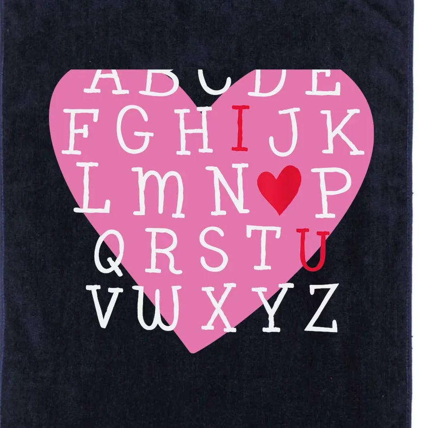 I LOVE YOU Valentines Day Alphabet Teacher Student School Platinum Collection Golf Towel