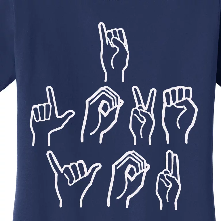 I Love You Sign Language ASL Valentine's Day Gifts For Her Women's T-Shirt