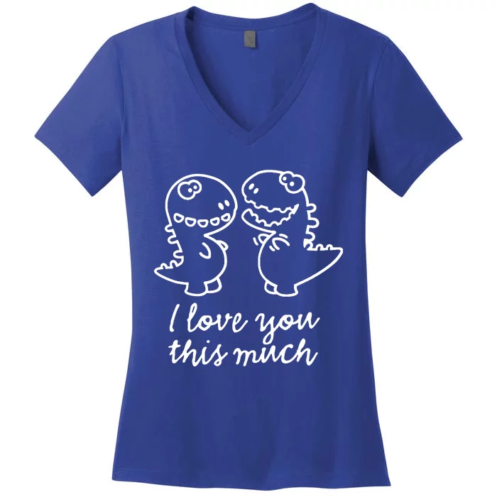 I Love You This Much Romantic Women's V-Neck T-Shirt