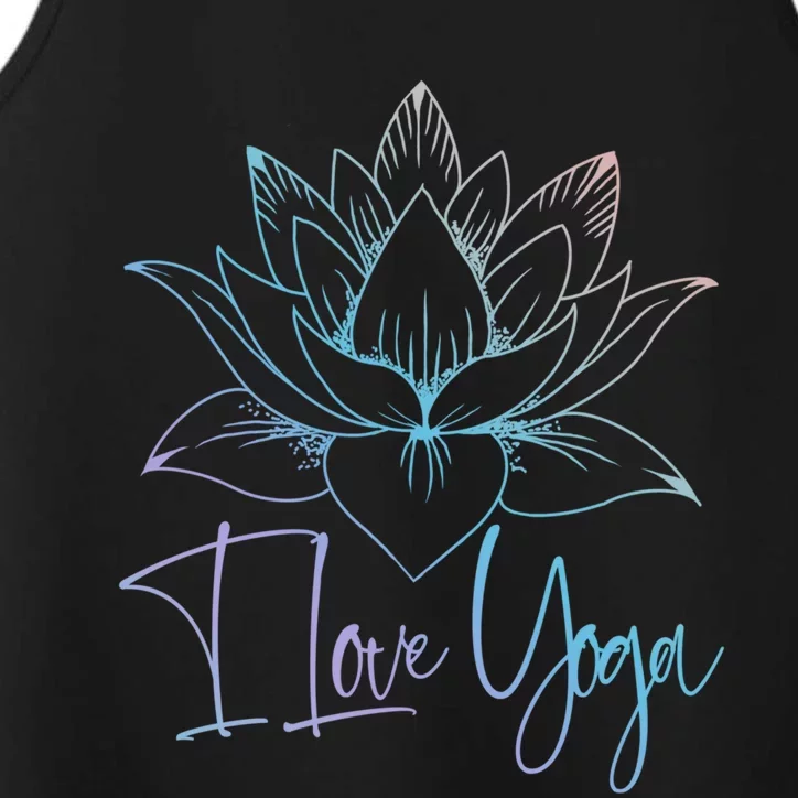 I Love Yoga Lotus Great Gift Performance Tank