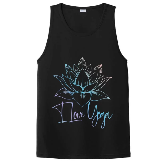 I Love Yoga Lotus Great Gift Performance Tank