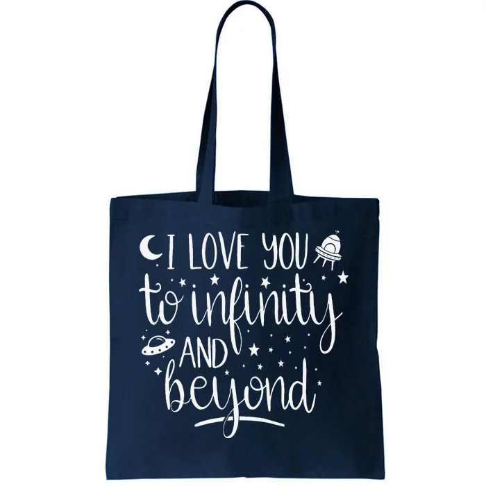 I Love You To Infinity And Beyond Valentine Couple Gift Tote Bag