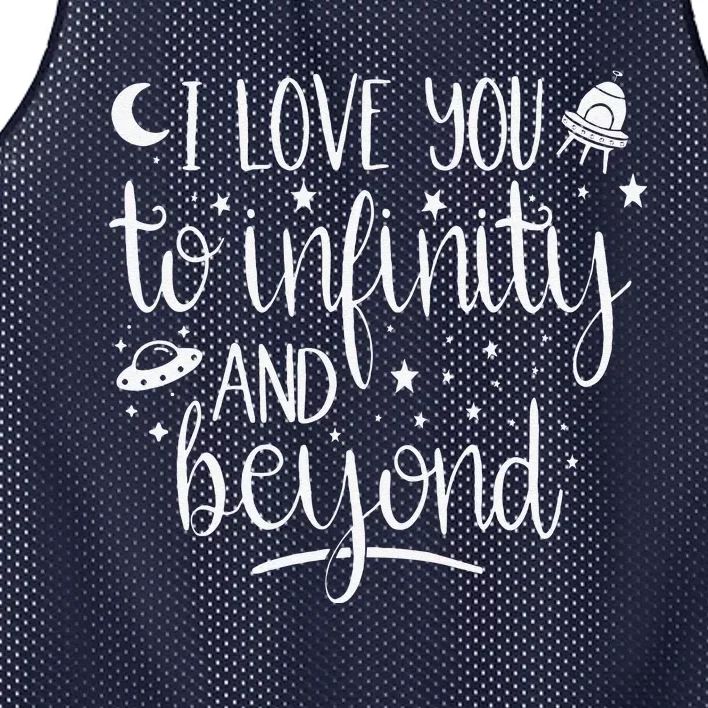 I Love You To Infinity And Beyond Valentine Couple Gift Mesh Reversible Basketball Jersey Tank