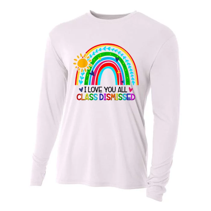 I Love You All Class Dismissed Teacher Shirts For Women Cooling Performance Long Sleeve Crew