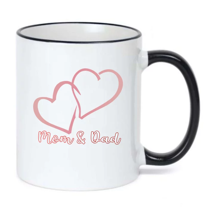 I Love You Mom And Dad Heart Simple Design Gift Black Color Changing Mug