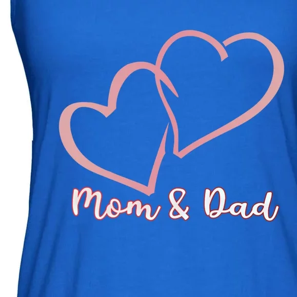 I Love You Mom And Dad Heart Simple Design Gift Ladies Essential Flowy Tank