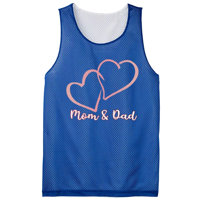 I Love You Mom And Dad Heart Simple Design Gift Mesh Reversible Basketball Jersey Tank