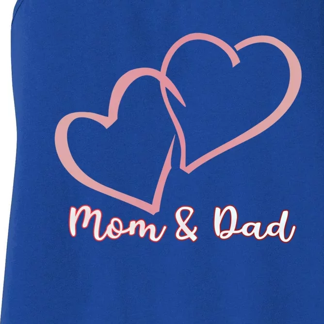 I Love You Mom And Dad Heart Simple Design Gift Women's Racerback Tank