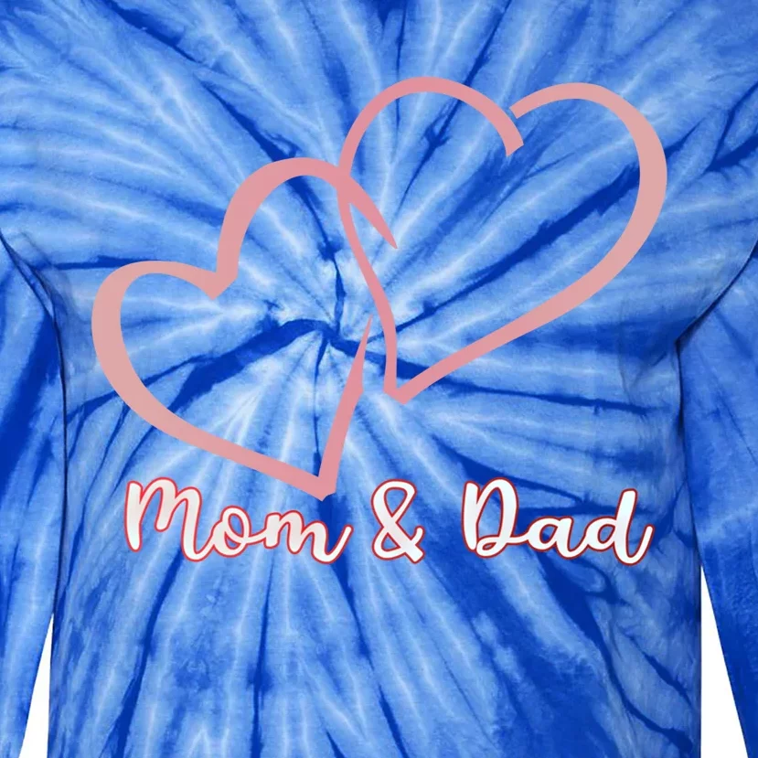 I Love You Mom And Dad Heart Simple Design Gift Tie-Dye Long Sleeve Shirt