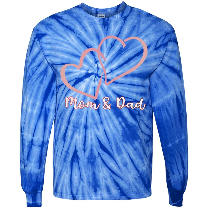 I Love You Mom And Dad Heart Simple Design Gift Tie-Dye Long Sleeve Shirt