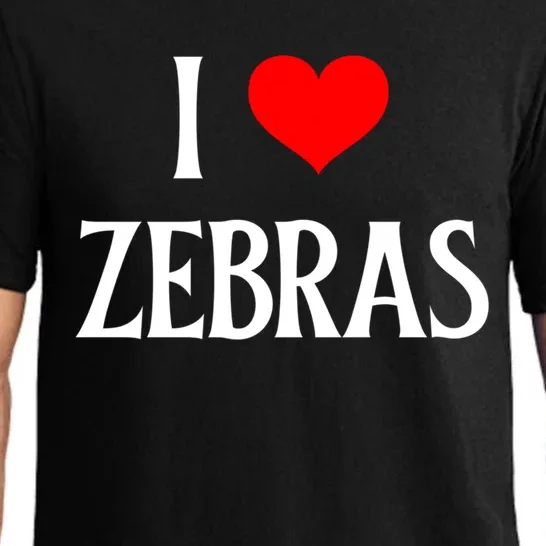 I Love Zebras I Heart Zebras Zebra Lover Equidae Wild Horse Funny Gift Pajama Set