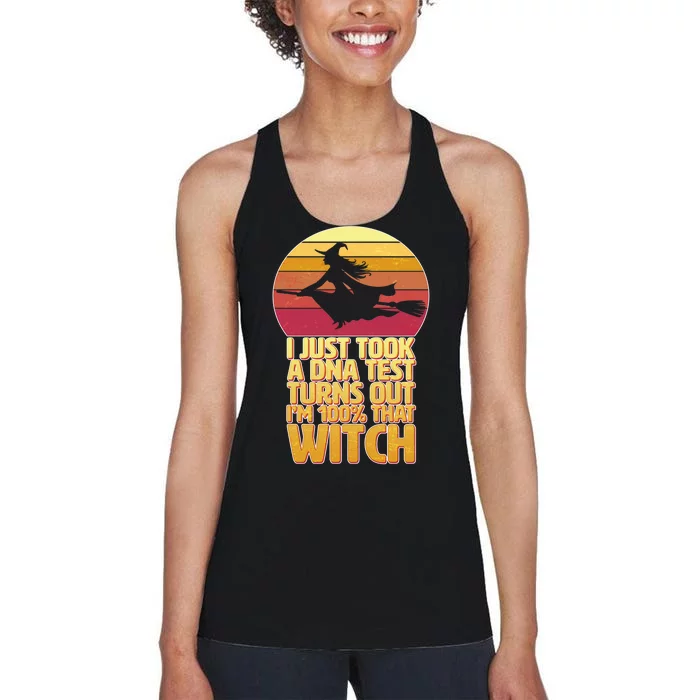 I'm 100 That Witch DNA Test Funny Halloween Women's Racerback Tank