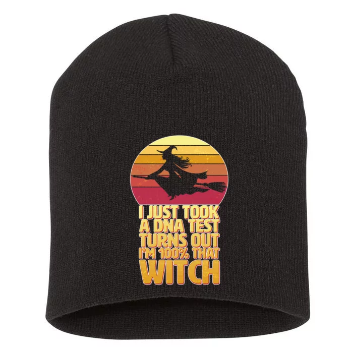 I'm 100 That Witch DNA Test Funny Halloween Short Acrylic Beanie