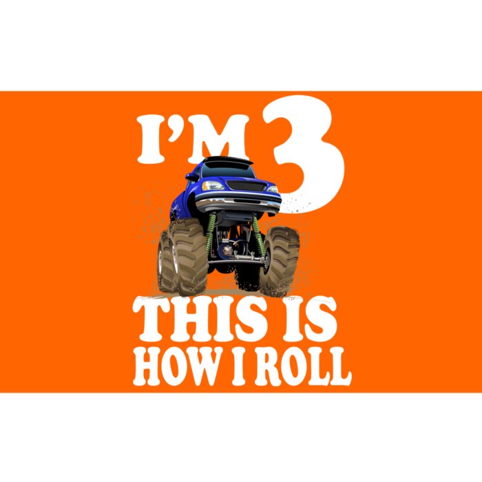 I'm 3 This Is How I Roll Monster Truck Bumper Sticker