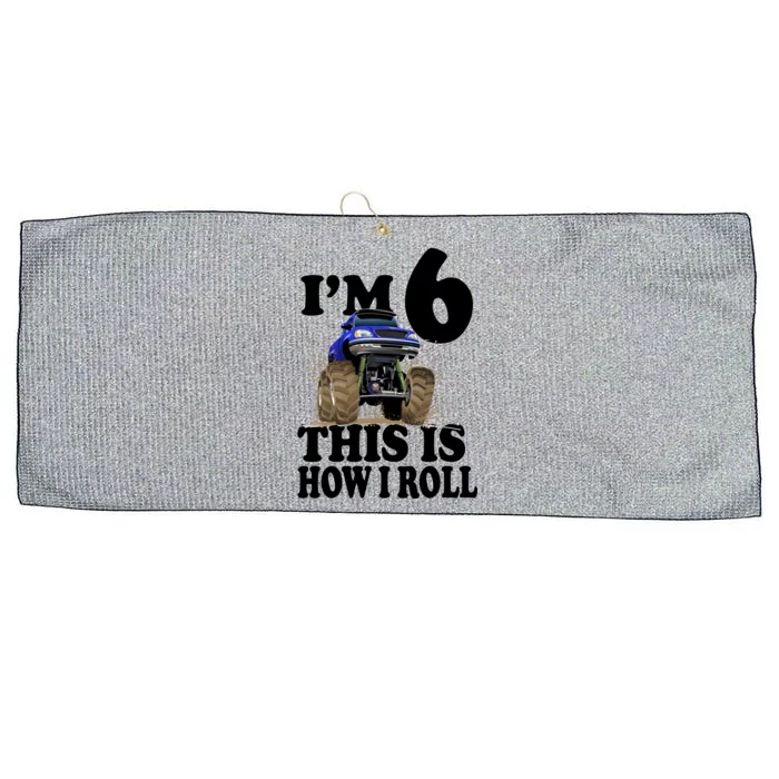 I'm 6 This Is How I Roll Monster Truck Large Microfiber Waffle Golf Towel