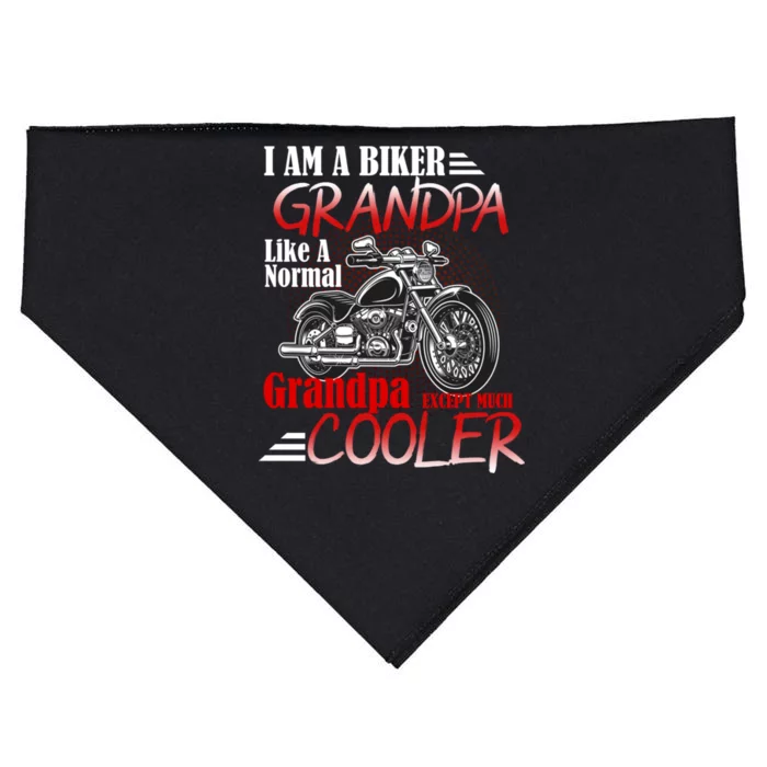 I'm A Biker Grandpa Except Much Cooler USA-Made Doggie Bandana