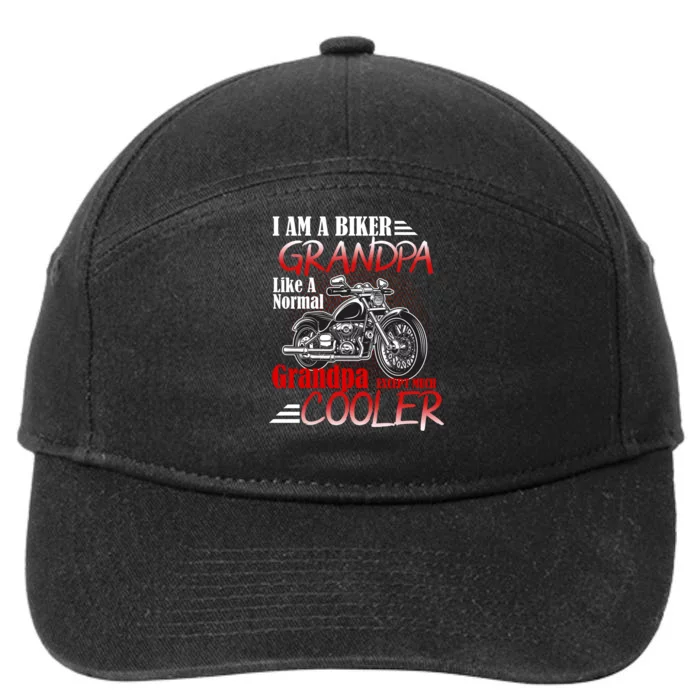 I'm A Biker Grandpa Except Much Cooler 7-Panel Snapback Hat