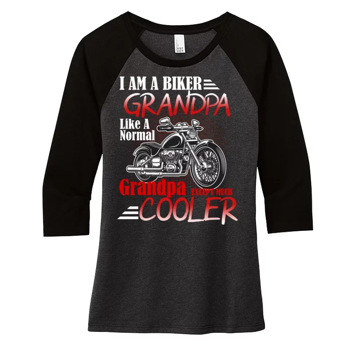 I'm A Biker Grandpa Except Much Cooler Women's Tri-Blend 3/4-Sleeve Raglan Shirt