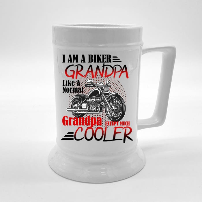 I'm A Biker Grandpa Except Much Cooler Front & Back Beer Stein