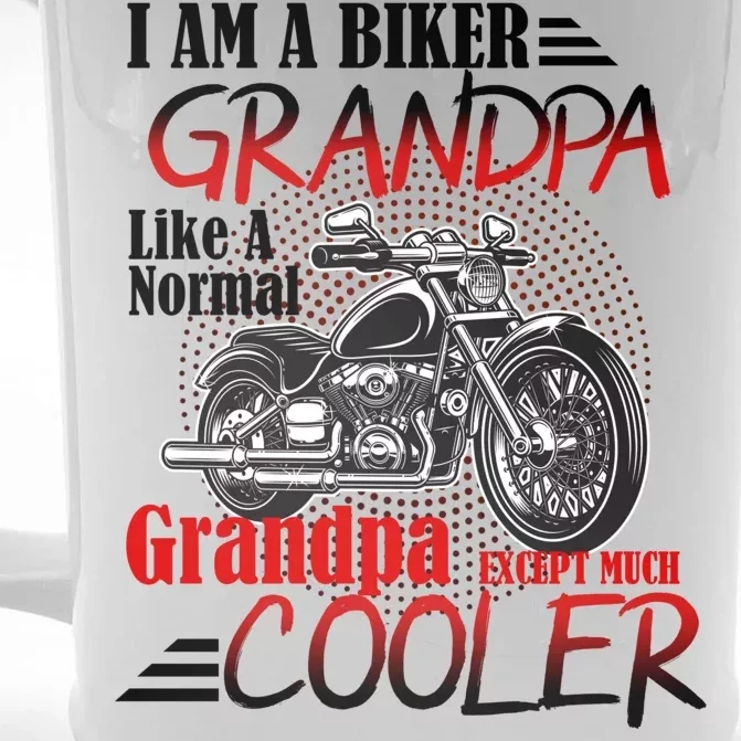 I'm A Biker Grandpa Except Much Cooler Front & Back Beer Stein