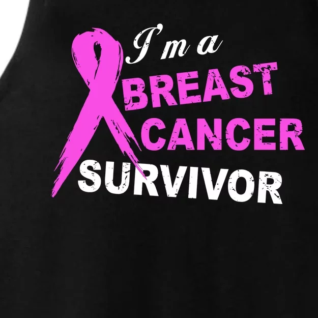 I'm A Breast Cancer Survivor Ladies Tri-Blend Wicking Tank