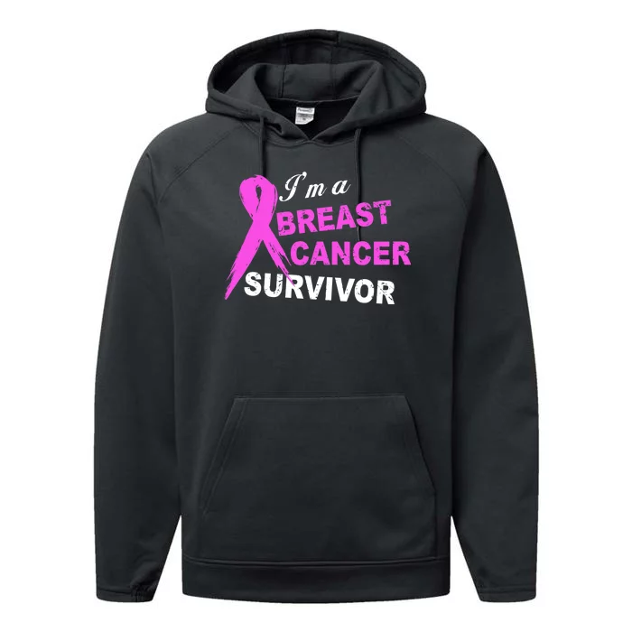 I'm A Breast Cancer Survivor Performance Fleece Hoodie