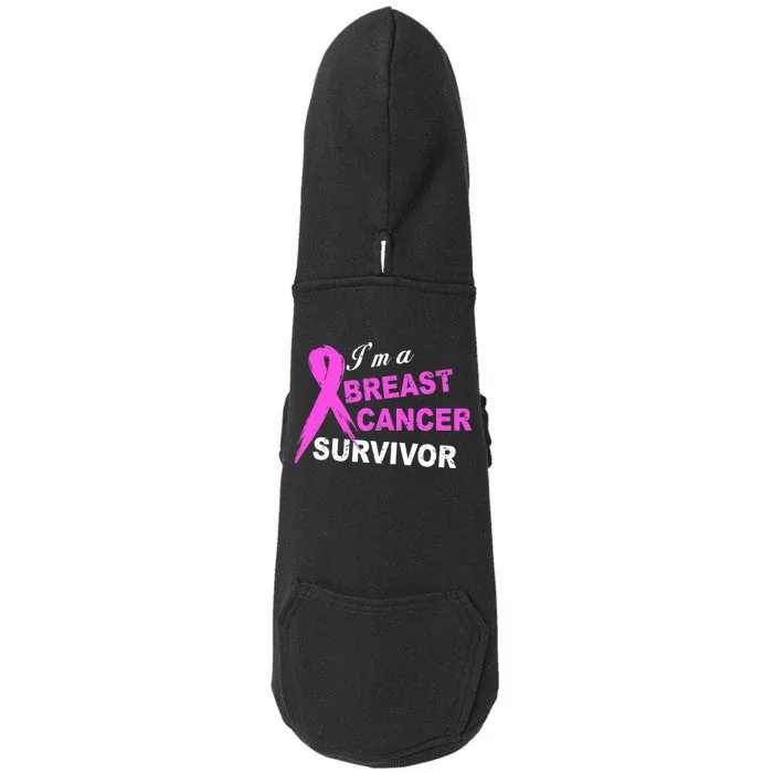 I'm A Breast Cancer Survivor Doggie 3-End Fleece Hoodie